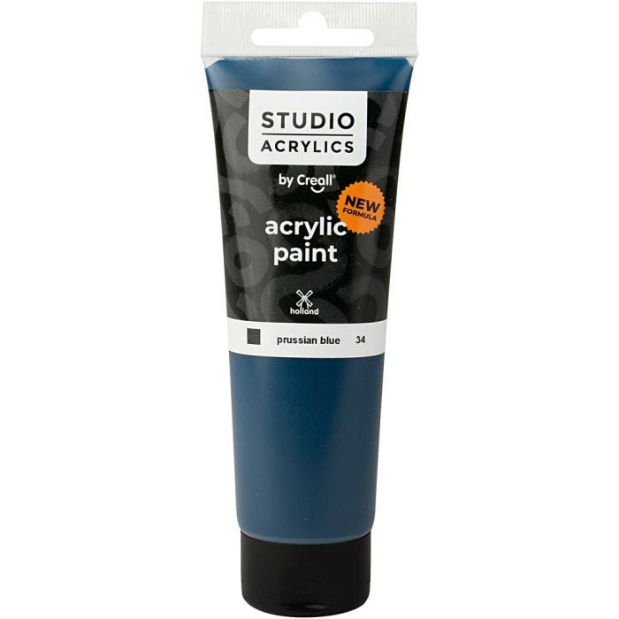 Creall Studio Acrylic Paint, opaque, prussian blue (34), 120 ml/ 1 bottle