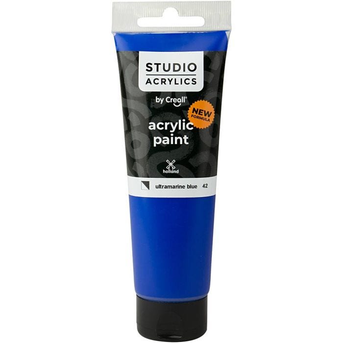 Creall Studio Acrylic Paint, semi opaque, ultramarine blue (42), 120 ml/ 1 bottle