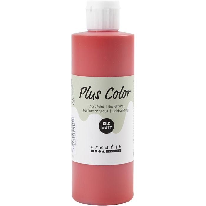 Plus Color Craft Paint, crimson red, 250ml/ 1 bottle