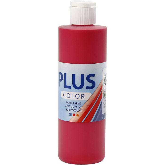 Plus Color Craft Paint, berry red, 250ml/ 1 bottle