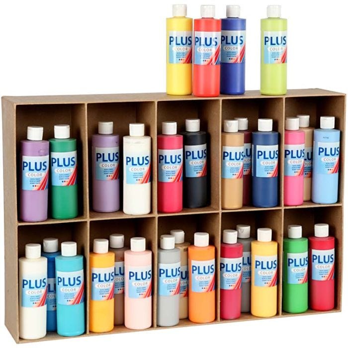 Plus Color Craft Paint, assorted colours, 30x250 ml/ 1 pack