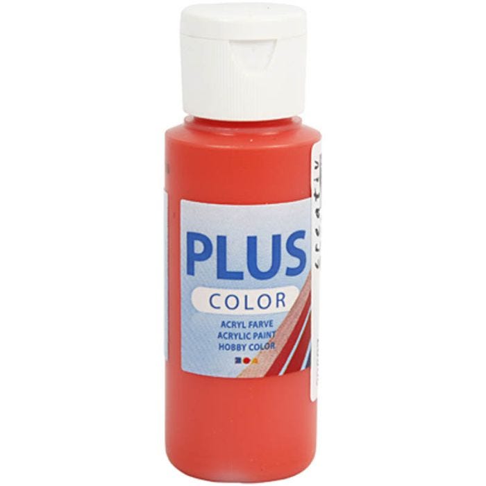 Plus Color Craft Paint, brilliant red, 60ml/ 1 bottle