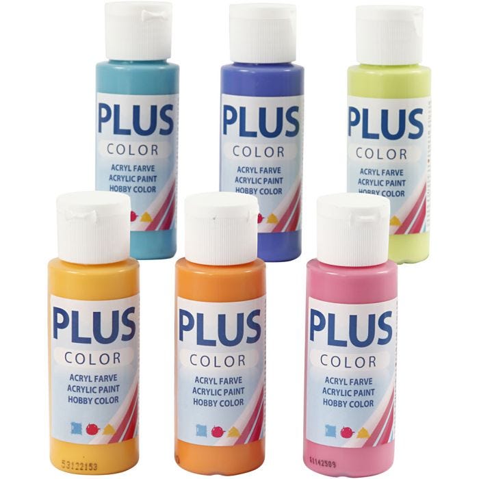 Plus Color Craft Paint, colorful, 6x60ml/ 1 pack
