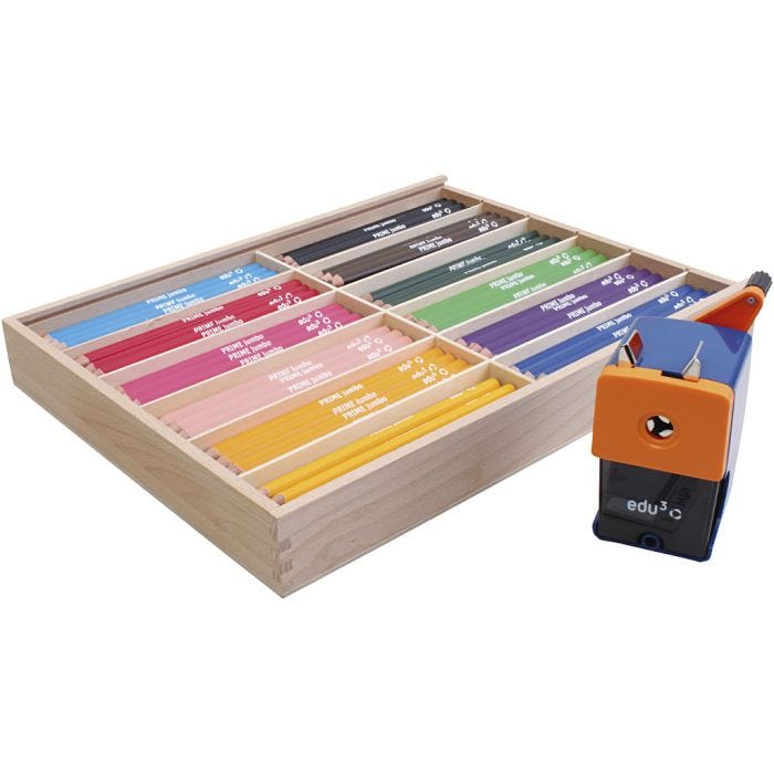 edu Jumbo Coloured Pencils, lead 6,25 mm, assorted colours, 12x12 pc/ 1 pack