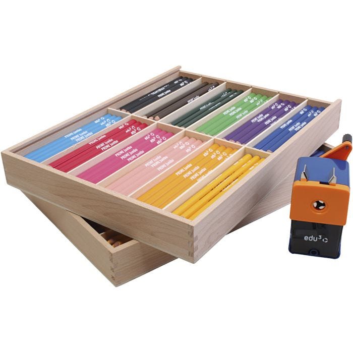 edu Jumbo Coloured Pencils, lead 6,25 mm, assorted colours, 24x12 pc/ 1 pack