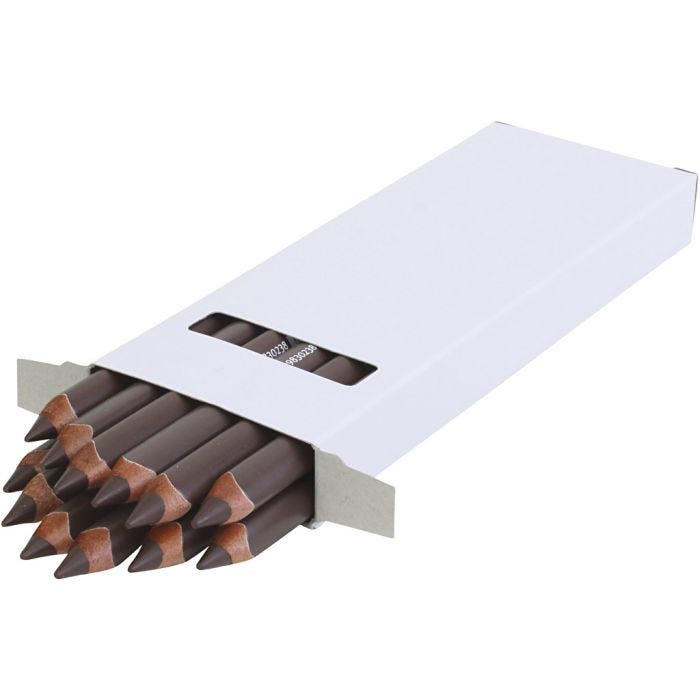 edu Jumbo Coloured Pencils, thickness 10 mm, lead 6,25 mm, dark brown, 12 pc/ 1 pack