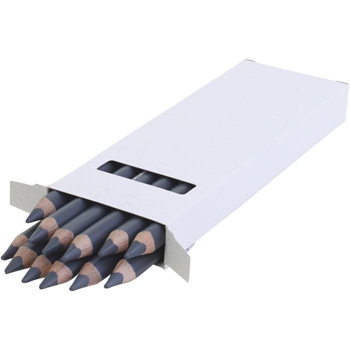 edu Jumbo Coloured Pencils, thickness 10 mm, lead 6,25 mm, grey, 12 pc/ 1 pack