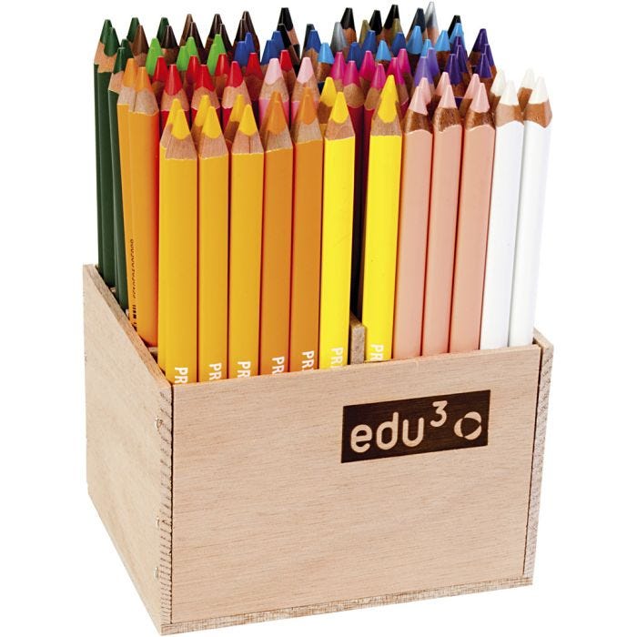edu Jumbo Coloured Pencils, thickness 10 mm, lead 6,25 mm, assorted colours, 96 pc/ 1 pack