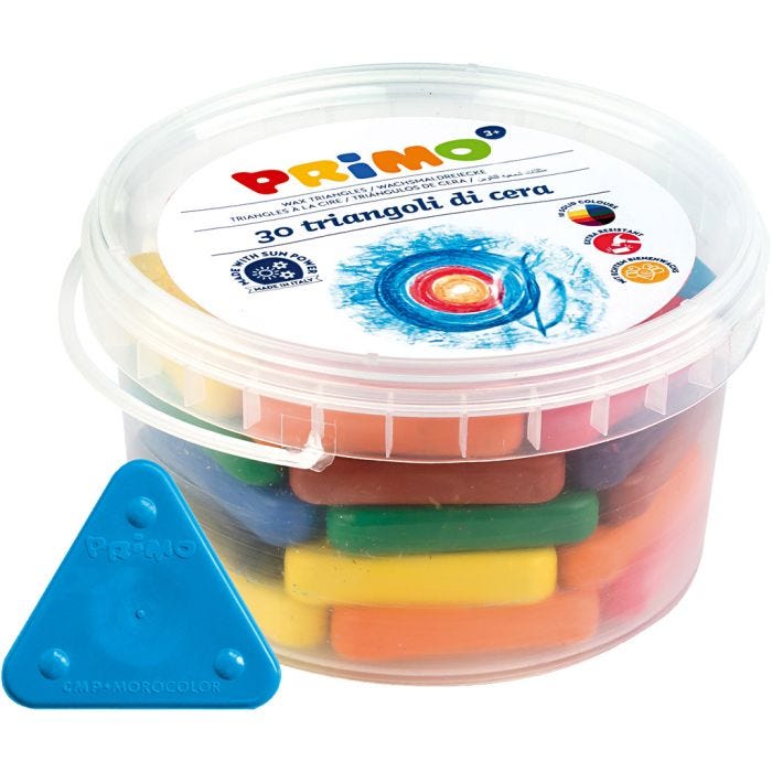 PRIMO Wax Crayons, assorted colours, 30 pc/ 1 pack