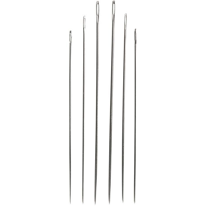 Darning Needles, no. 1-5, silver, 6 pc/ 1 pack