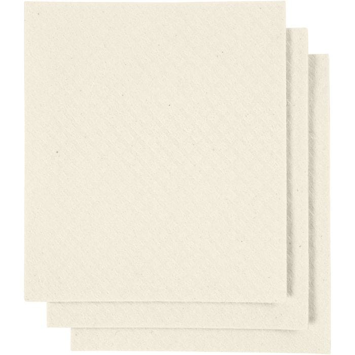 Sponge Cloth, size 17x19,5 cm, off-white, 3 pc/ 1 pack
