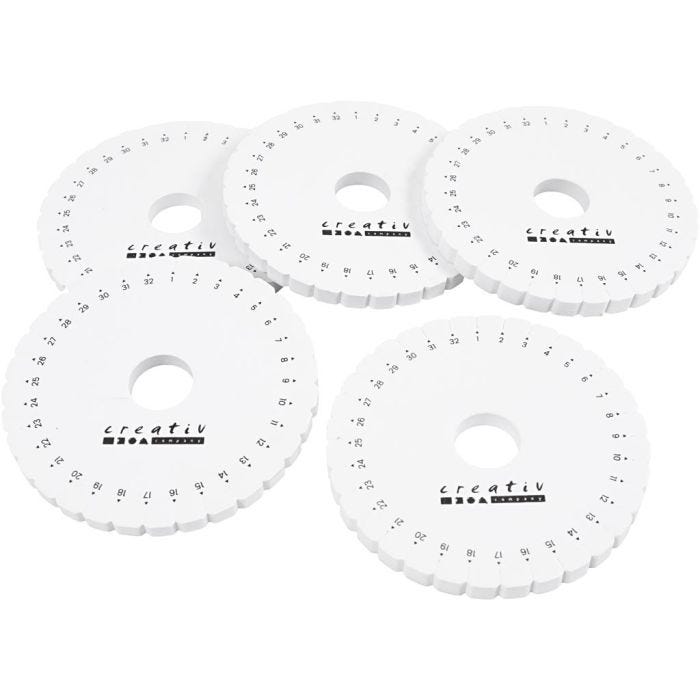 Kumihimo Braiding Disc, dia. 12 cm, 5 pc/ 1 pack
