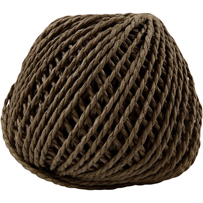 Paper Yarn, thickness 2,5-3 mm, dark brown, 150 g, 40 m/ 1 ball