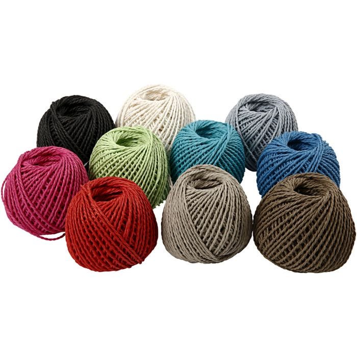 Paper Yarn, thickness 2,5-3 mm, 10x150 g, 10x40 m/ 1 pack