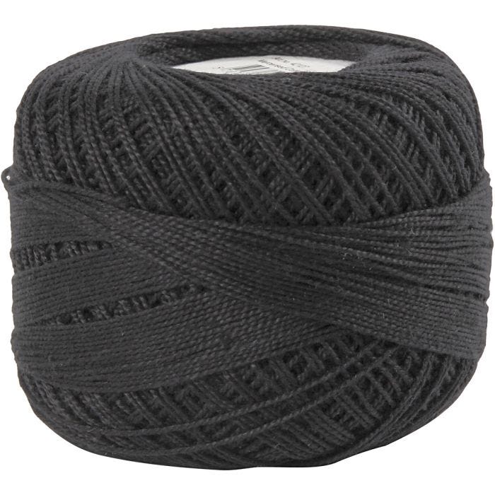 Mercerized Cotton Yarn, black, 20g/ 1 ball