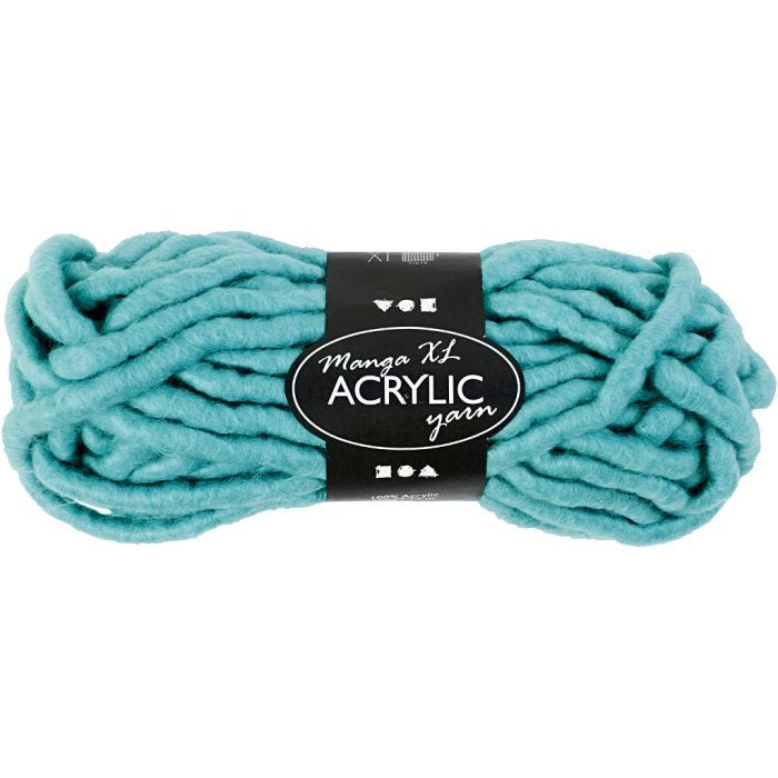 Chunky Yarn of Acrylic, L: 17 M, size manga, turquoise, 200 g/ 1 ball