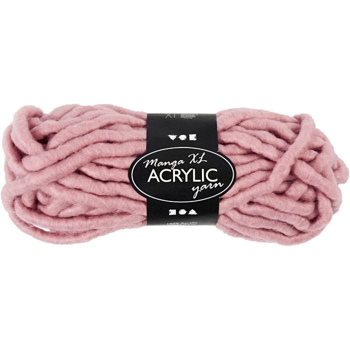 Chunky Yarn of Acrylic, L: 17 M, size manga, rose, 200g/ 1 ball