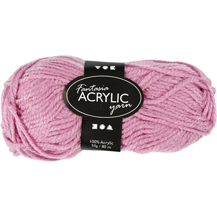 Fantasia Acrylic Yarn, L: 80 M, rose, 50 g/ 1 ball