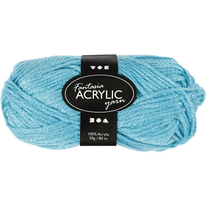 Fantasia Acrylic Yarn, 80 M, turquoise, 50g/ 1 ball