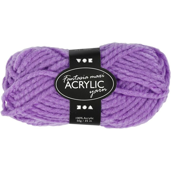 Fantasia Acrylic Yarn, 35 M, Maxi, purple, 50g/ 1 ball