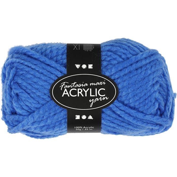 Fantasia Acrylic Yarn, 35 M, Maxi, blue, 50g/ 1 ball