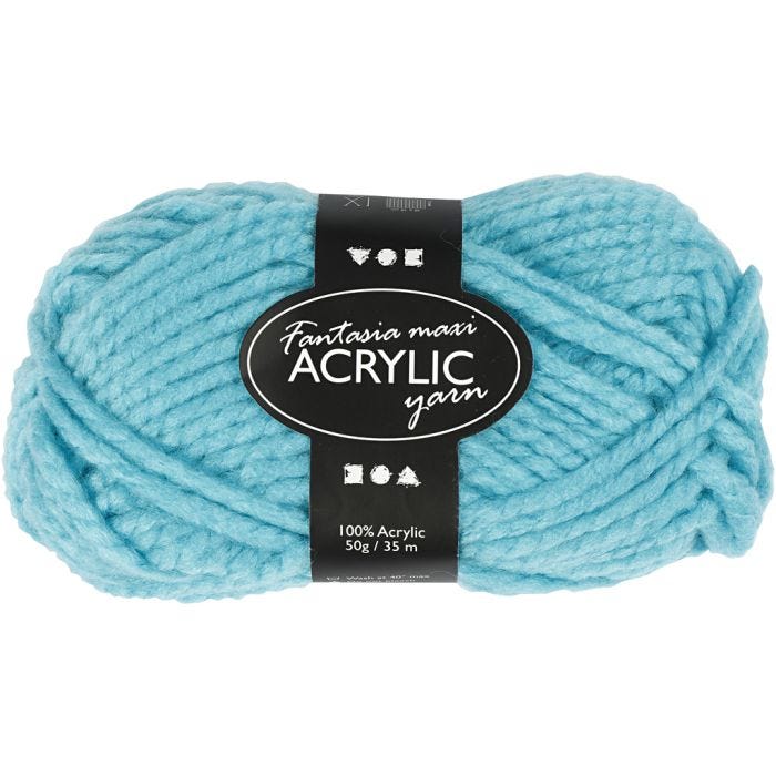 Fantasia Acrylic Yarn, L: 35 M, Maxi, turquoise, 50 g/ 1 ball
