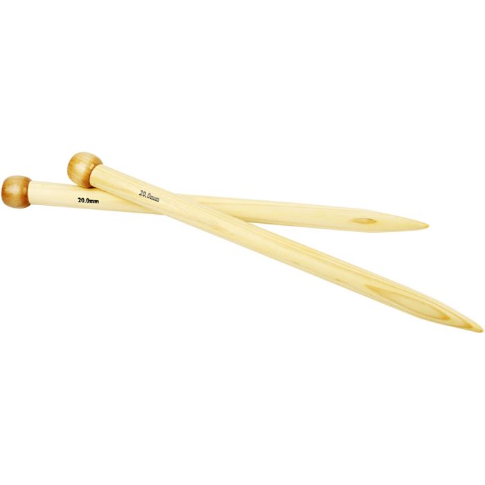 Knitting Needles, 35 cm, 20 mm, 1 pair