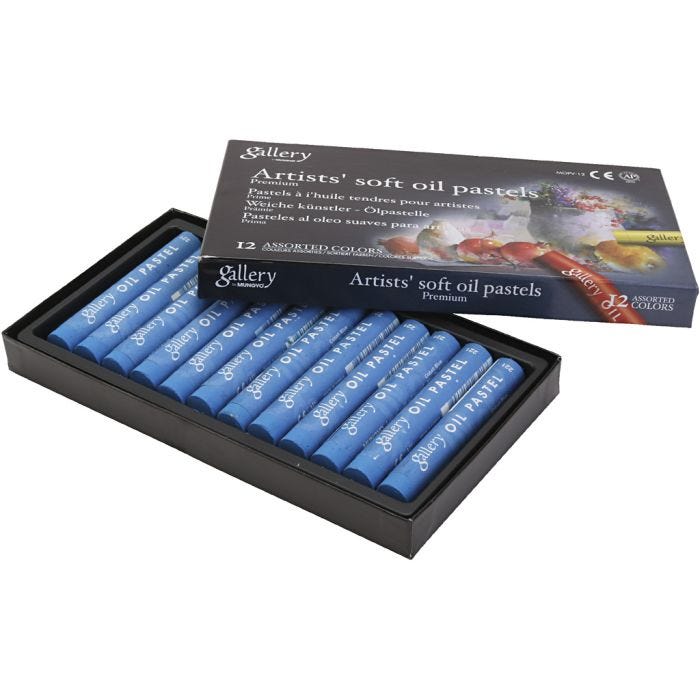 Gallery Oil Pastel, L: 7 cm, dia. 11 mm, thickness 11 mm, cobalt blue, 12 pc/ 1 pack