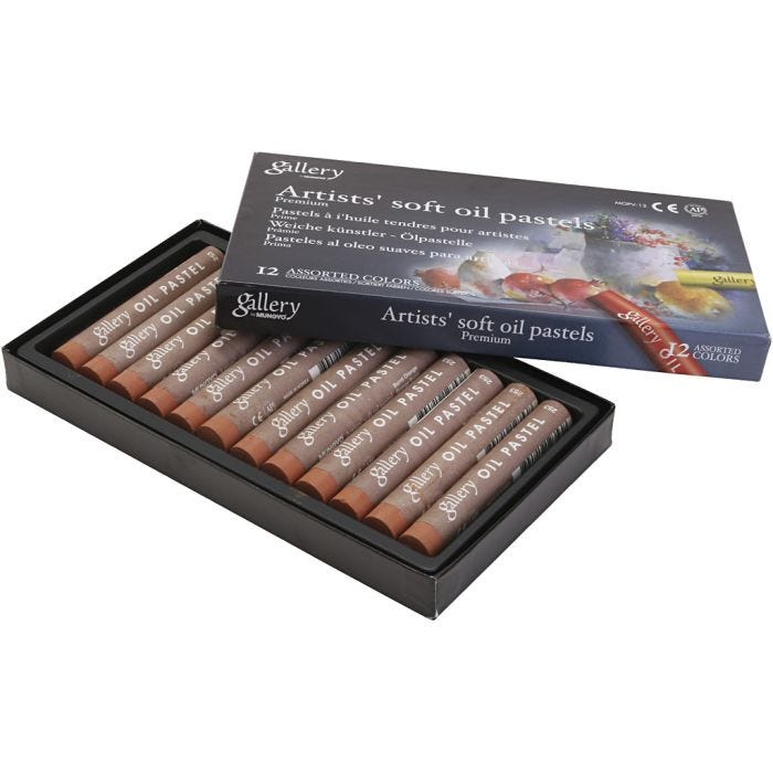 Gallery Oil Pastel, L: 7 cm, dia. 11 mm, thickness 11 mm, burnt orange, 12 pc/ 1 pack