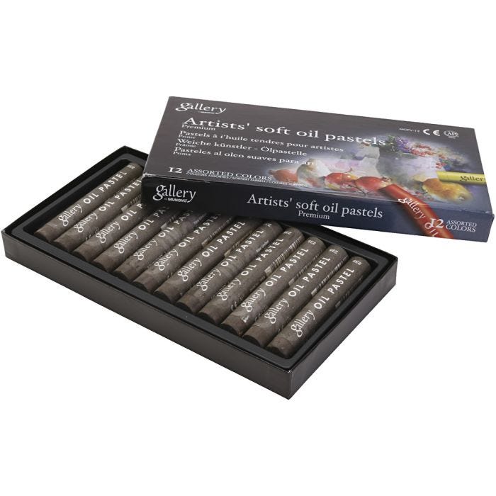 Gallery Oil Pastel, L: 7 cm, dia. 11 mm, thickness 11 mm, burnt umber, 12 pc/ 1 pack