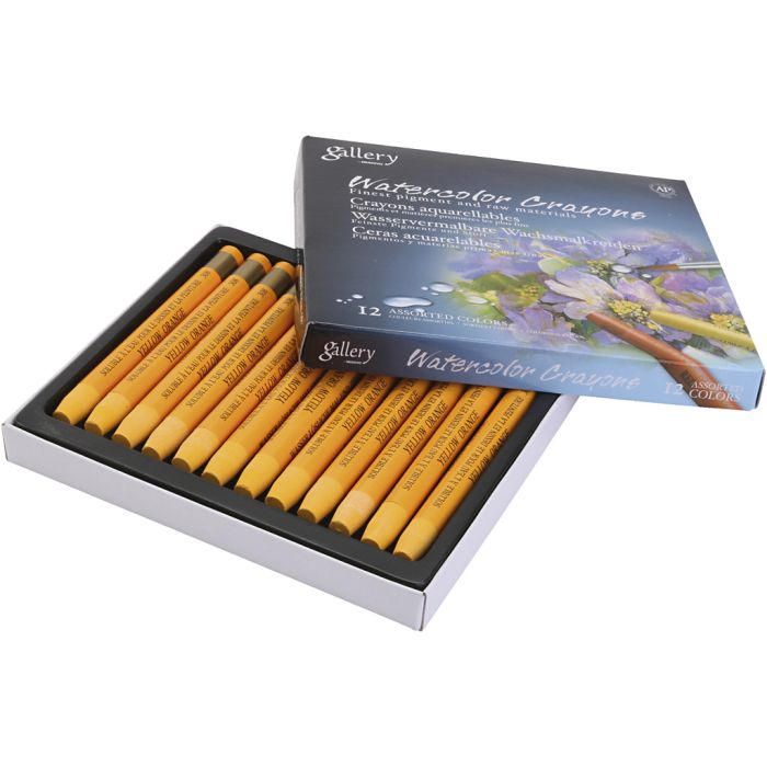 Watercolor Crayons, orange, 12 pc/ 1 pack