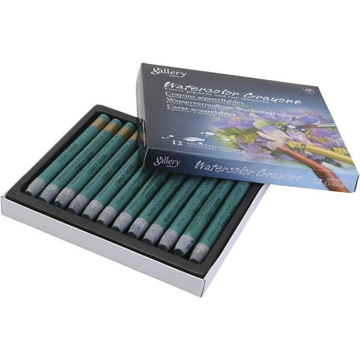 Watercolor Crayons, petrol (706), 12 pc/ 1 pack