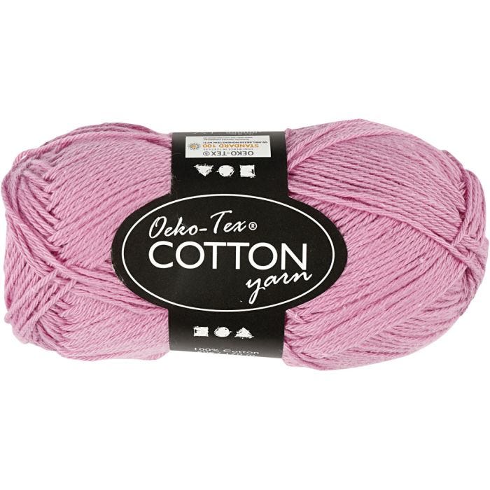 Cotton Yarn, no. 8/4, L: 170 M, light red, 50 g/ 1 ball