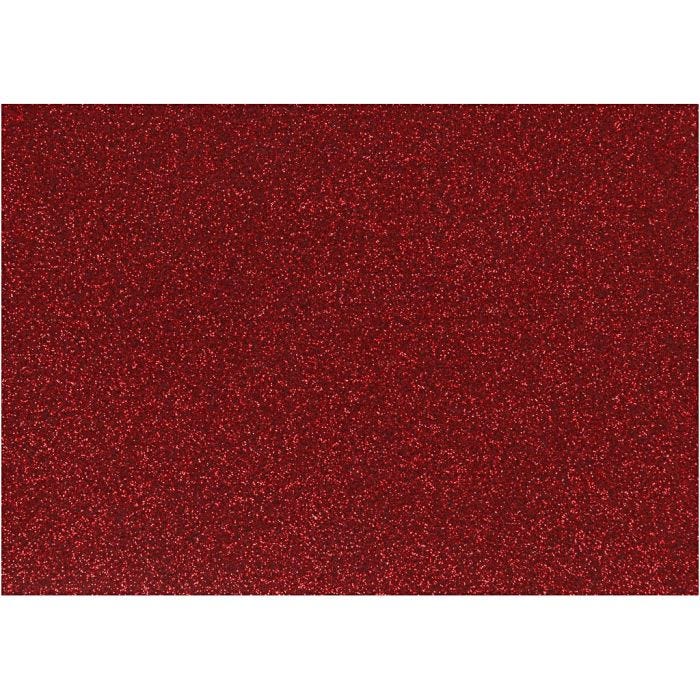 Iron on foil, A5, sheet 148x210 mm, glitter, red, 1 sheet
