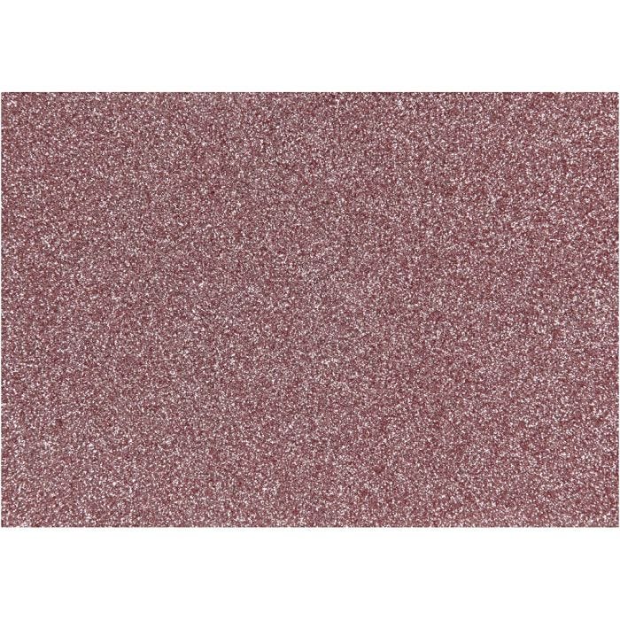 Iron on foil, A5, sheet 148x210 mm, glitter, light red, 1 sheet