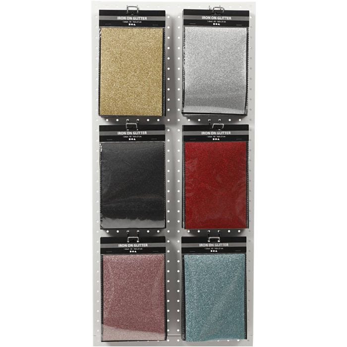 Iron on foil, sheet 148x210 mm, glitter, assorted colours, 6x10 sheet/ 1 pack