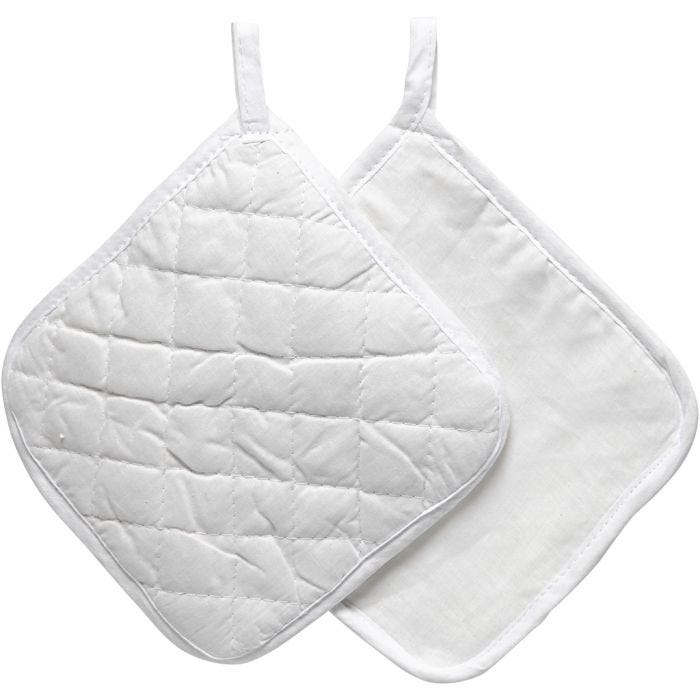 Pot Holders, size 20x20 cm, 145 g, white, 4 pc/ 1 pack