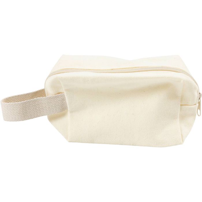Make-up Bag, H: 10 cm, D. 5 cm, W: 14 cm, light natural, 1 pc
