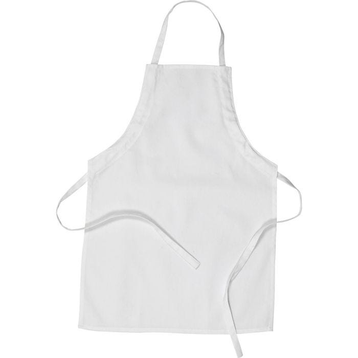 Apron, L: 61 cm, W: 43 cm, size 4-6 years, 210 g, white, 1 pc