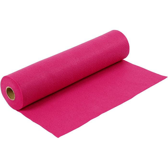 Craft felt, W: 45 cm, thickness 1,5 mm, 180-200 g, cerise, 5 m/ 1 roll