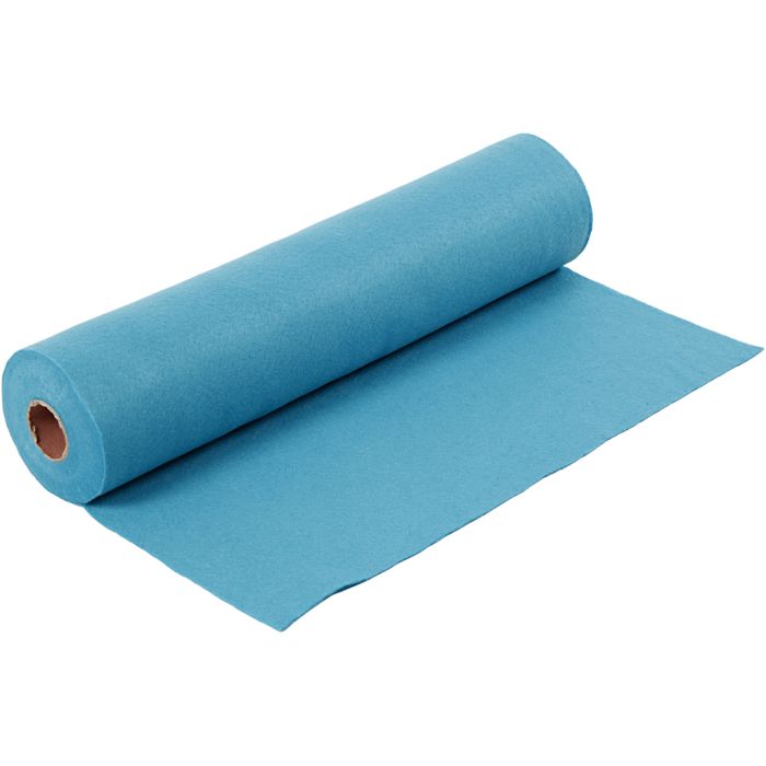 Craft felt, W: 45 cm, thickness 1,5 mm, 180-200 g, turquoise, 5 m/ 1 roll