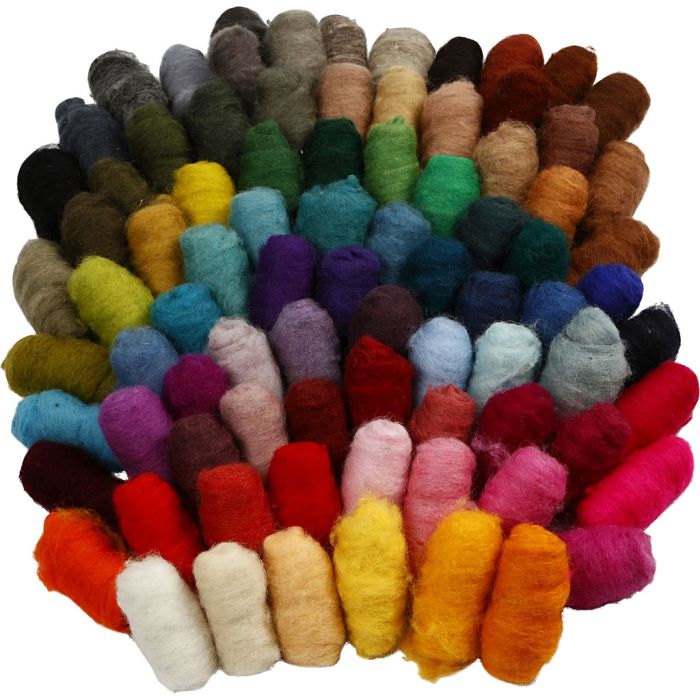 Carded Wool, 86x10 g/ 1 pack