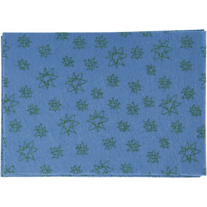 Craft Felt, A4, sheet 210x297 mm, thickness 1 mm, blue, 10 sheet/ 1 pack