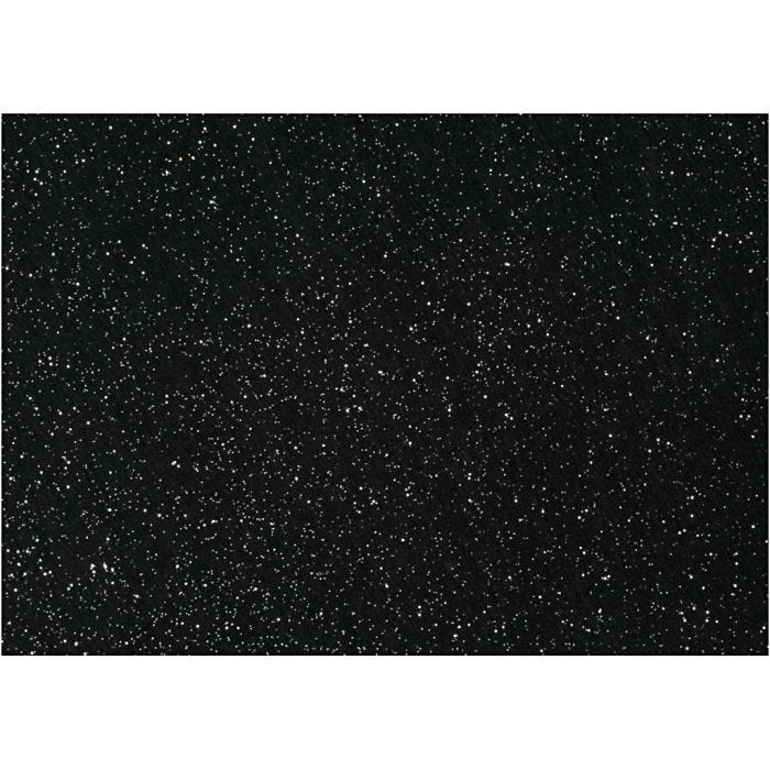 Craft Felt, A4, sheet 210x297 mm, thickness 1 mm, black, 10 sheet/ 1 pack