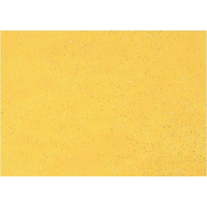 Craft Felt, A4, sheet 210x297 mm, thickness 1 mm, yellow, 10 sheet/ 1 pack