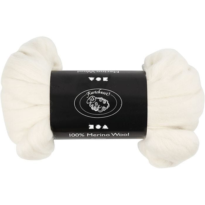 Merino Wool, thickness 21 my, off-white, 100 g/ 1 pack