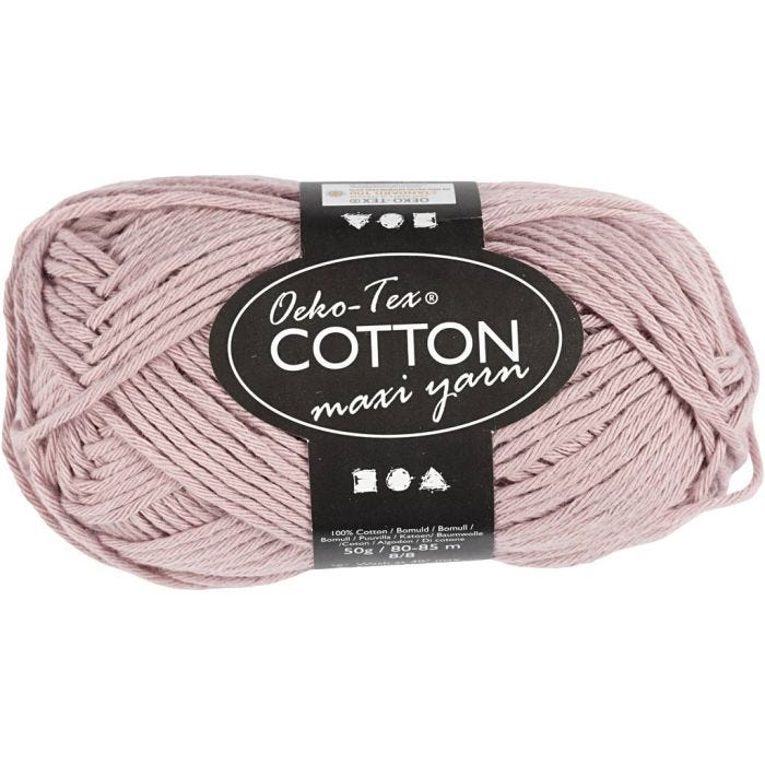 Cotton Yarn, no. 8/8, L: 80-85 M, lavender, 50 g/ 1 ball