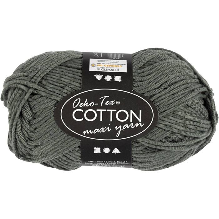 Cotton Yarn, no. 8/8, L: 80-85 M, grey, 50 g/ 1 ball