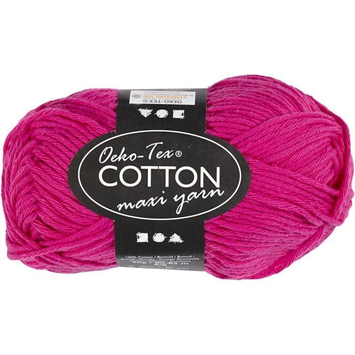 Cotton Yarn, no. 8/8, L: 80-85 M, pink, 50 g/ 1 ball