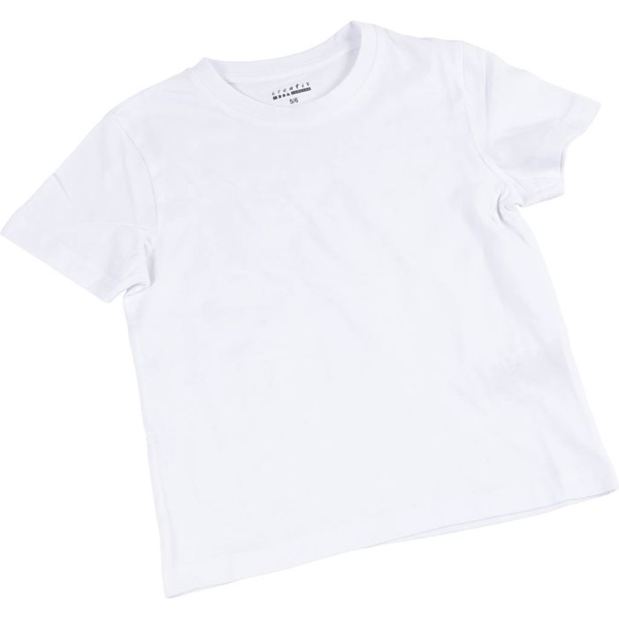 T-shirts, W: 36 cm, size 5-6 years, round neck, 145 g, white, 1 pc